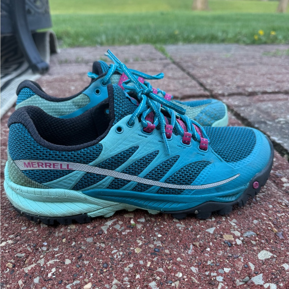 Merrell Women's Teal and Pink Trail Running Shoes